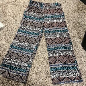 Bohemian Patterned Wide-Leg Pants